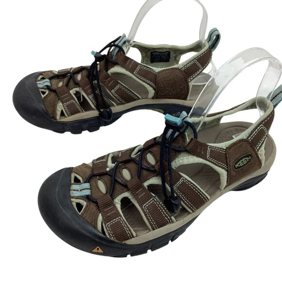 Keen Womens Brown/Blue Water Hiking Sandals Size 9 - Picture 1 of 8